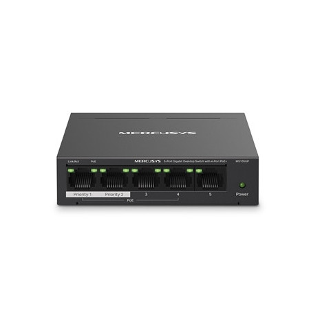 Mercusys MS105GP 5-Port Gigabit Desktop Switch with  4-Port PoE+