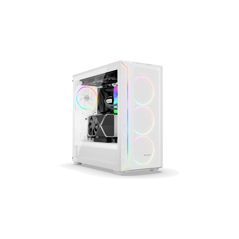 be quiet! Shadow Base 800 FX ARGB White Mid Tower Chassis  Addressable RGB LEDs  4x 140mm Fans  mITX/mATX/ATX/EATX
