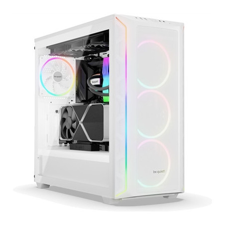 be quiet! Shadow Base 800 FX ARGB White Mid Tower Chassis  Addressable RGB LEDs  4x 140mm Fans  mITX/mATX/ATX/EATX