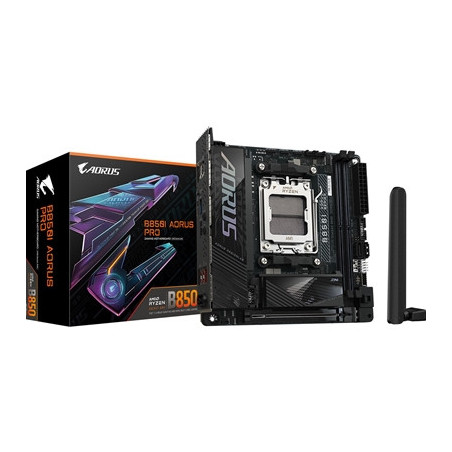 Gigabyte B850I AORUS PRO AMD AM5 Socket Motherboard  Mini-ITX  2x DDR5 Slots  2x M.2 Sockets   Fitted I/O Shield  2.5GbE LAN  Wi