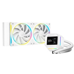 DeepCool LM240 White Liquid CPU Cooler with 2.4“ IPS Display  240mm AIO  Dual 120mm ARGB Fans  Anti-Leak Technology  PWM Pump  I