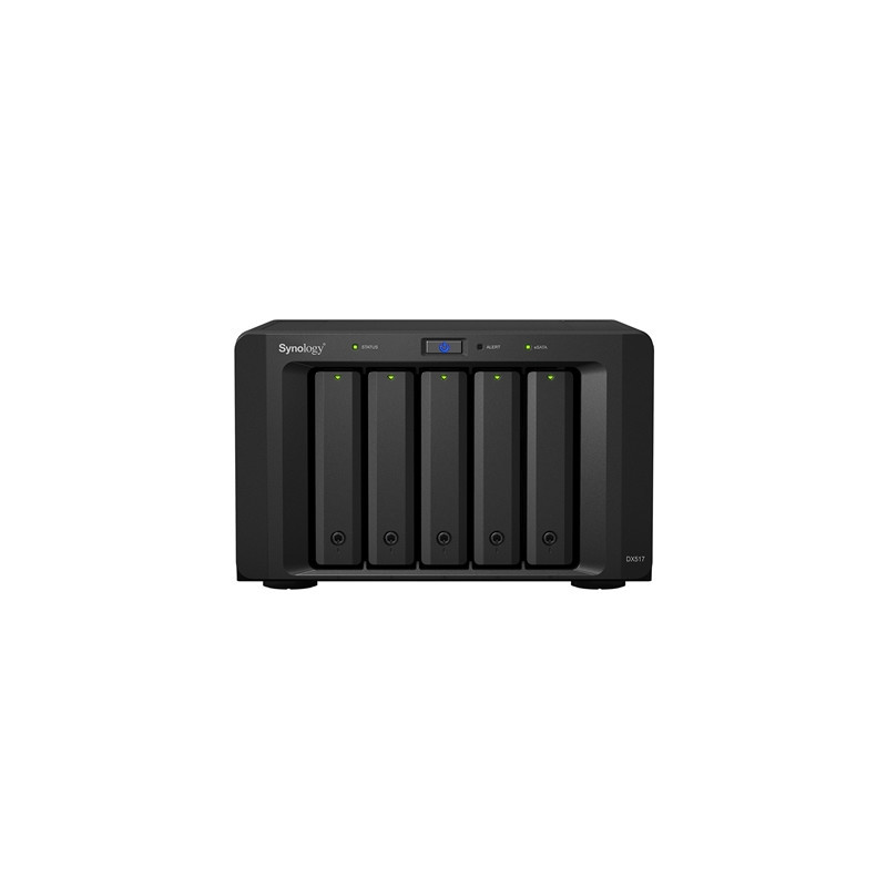 Synology DX517 5-Bay Expansion Unit  Supports up to 80TB  Hot Swappable Drives  3 Year Warranty