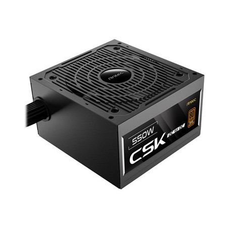 Antec CSK550DC 550W Power Supply  80 Plus Bronze Certified  ATX 12V 2.52  Non-Modular  DC-to-DC  Flat Black Cables  120mm Quiet 