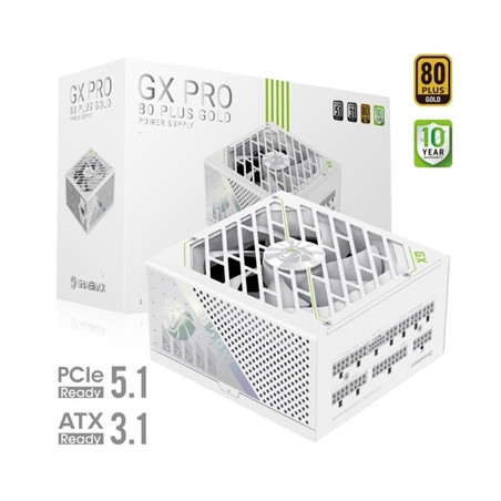 GAMEMAX GX-850 Pro Modular 80 Plus Gold ATX3.0 PCIe 5.0 PSU With 135mm FDB Fan  White