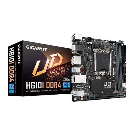 Gigabyte H610I DDR4 Ultra Durable Intel 1700 Socket Motherboard  Mini-ITX  2x DDR4 Slots  1x M.2 Socket  GbE LAN  1x D-Sub / 2x 
