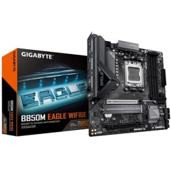 Gigabyte B850M Eagle WIFI6E AMD AM5 Socket Motherboard  Micro ATX  4x DDR5 Slots  2x M.2 Sockets  Fitted I/O Shield  2.5GbE LAN 
