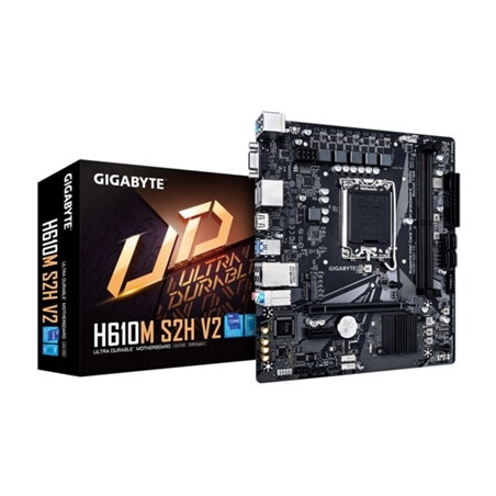 Gigabyte H610M S2H V2 Intel 1700 Socket Motherboard  Micro-ATX  2x DDR5 Slots  1x M.2 Socket  GbE LAN  1x D-Sub / 2x DisplayPort