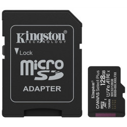 Kingston Canvas Select 128GB Micro SD UHS-I Flash Card with Adapter