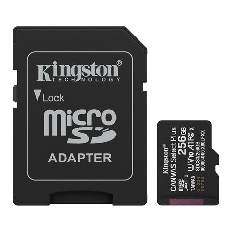 Kingston Canvas Select Plus 256GB Micro SD  Claad 10 UHS-I Flash Card  Lifetime Warranty