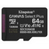 Kingston Canvas Select Plus  SDCS3/64GB 64GB Micro SD UHS-I (U1) Flash Card with Adapter