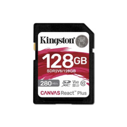 Kingston Canvas React Plus V60 128GB Memory Card  4K  UHS-II  280MB/s R  150MB/s W