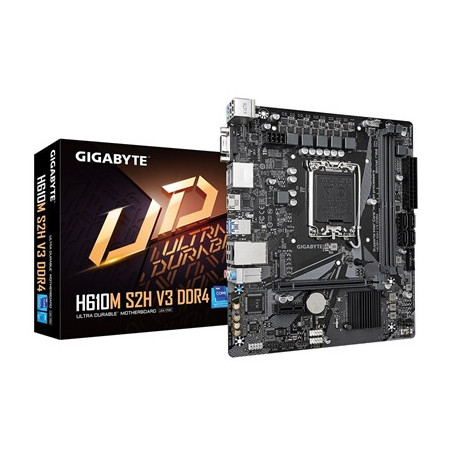 Gigabyte H610M S2H V3 DDR4 Ultra Durable Intel 1700 Socket Motherboard  Micro-ATX  2x DDR4 Slots  1x M.2 Socket  GbE LAN  1x D-S