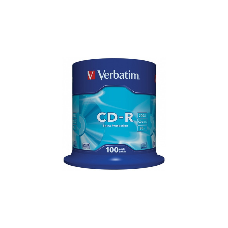 Verbatim CD-R 52X 700MB 100 Pack Spindle Datalife Plus