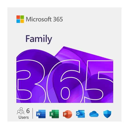 Microsoft 365 Family Medialess Latest Version - 1 Year Subscription 6 Users  up to 5 devices  - Electronic Download ESD