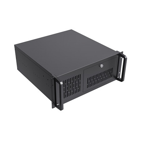 CiT 4U Rackmount Server Case 500mm  Heavy-Duty Industrial Chassis with Lockable Front Door  Supports ATX/mATX  8x Internal HDD B