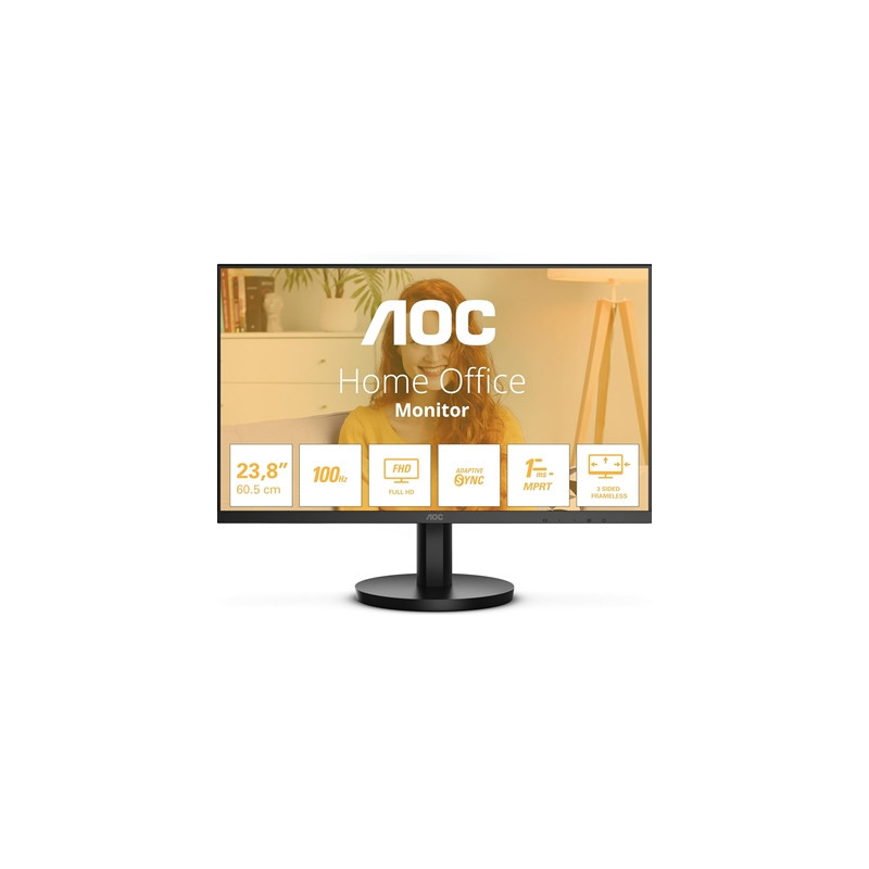 AOC 24B3HA2 23.8 Inch Full HD IPS Monitor  WLED  VGA  HDMI  Speakers  VESA  100Hz  1ms  Speakers  Internal PSU