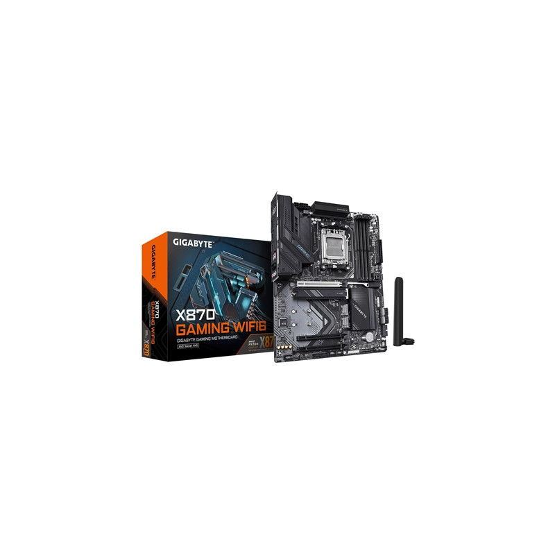 Gigabyte X870 GAMING WIFI6 AMD AM5 Socket Motherboard  ATX  4x DDR5 Slots  3x M.2 Sockets  Fitted I/O Shield  2.5GbE LAN  Wi-Fi 