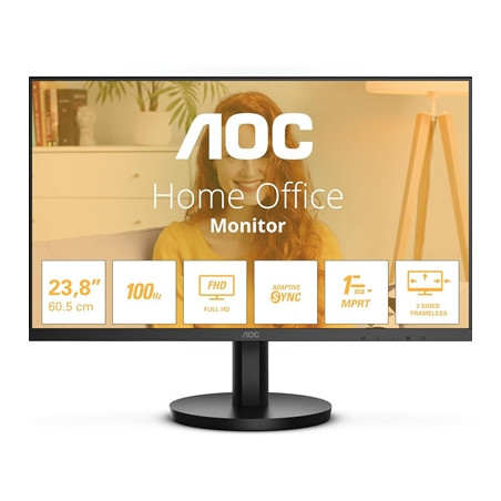 AOC 24B3HA2 23.8 Inch Full HD IPS Monitor  WLED  VGA  HDMI  Speakers  VESA  100Hz  1ms  Speakers  Internal PSU