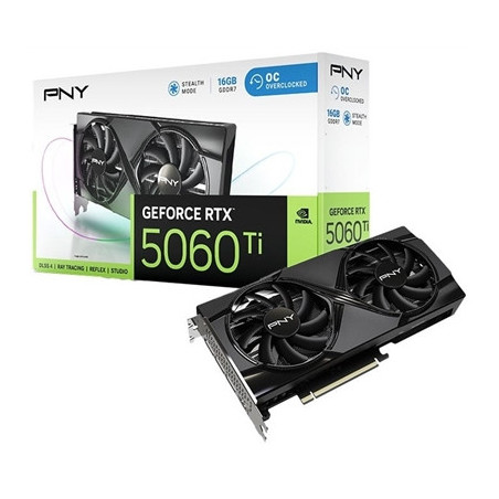 PNY NVIDIA GeForce RTX 5060 Ti DUAL OC 8GB GDDR7 Graphics Card  4608 CUDA Cores  2407MHz Core Clock  Dual Fan  3 x DisplayPort /