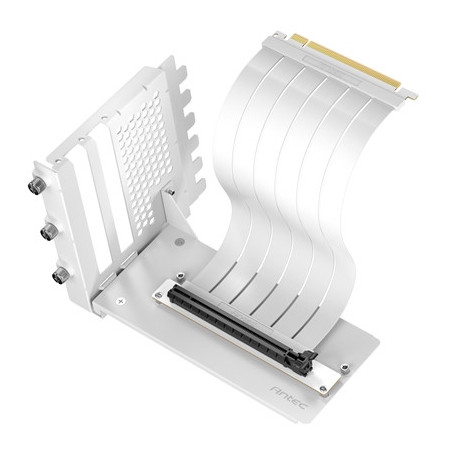 Antec RTX50 PCIe 5.0 Riser Cable with 90 degree Bracket Mount  White   Designed To Allow Vertical Mounting Of A Graphics Card