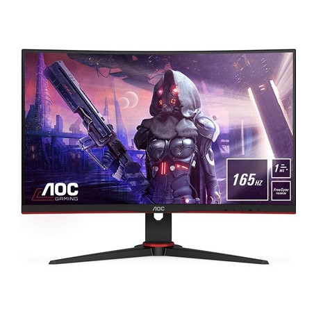 AOC C24G2AE/BK 24 Inch Curved Full HD VA Monitor  165Hz  1ms  DisplayPort  HDMI  VGA  Speakers  AMD FreeSync  VESA