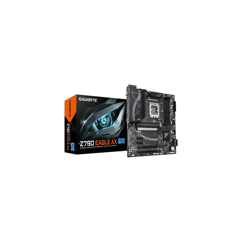 Gigabyte Z790 EAGLE AX Intel 1700 Socket Motherboard  ATX  4x DDR5 Slots  3x M.2 Sockets  Fitted I/O Shield  2.5GbE LAN  Wi-Fi 6