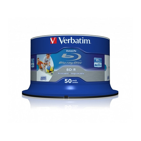 Verbatim BD-R SL Datalife 25GB 6X 50 Pack Spindle Wide Printable No ID