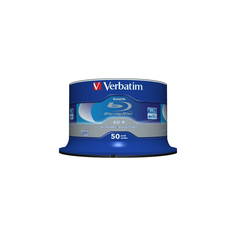 Verbatim BD-R SL Datalife 25GB 6X 50 Pack Spindle No ID