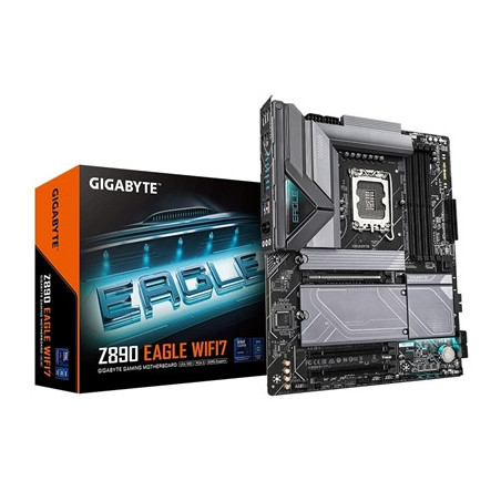 Gigabyte Z890 EAGLE WIFI7 Intel 1851 Socket Motherboard  ATX  4x DDR5 Slots  4x M.2 Sockets  Fitted I/O Shield  2.5GbE LAN  Wi-F