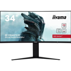 iiyama G-Master GCB3480WQSU-B1 34 Inch Red Eagle Ultra Wide Curved Gaming Monitor  Black  3440x1440  0.4ms  180hz  FreeSync  HDM
