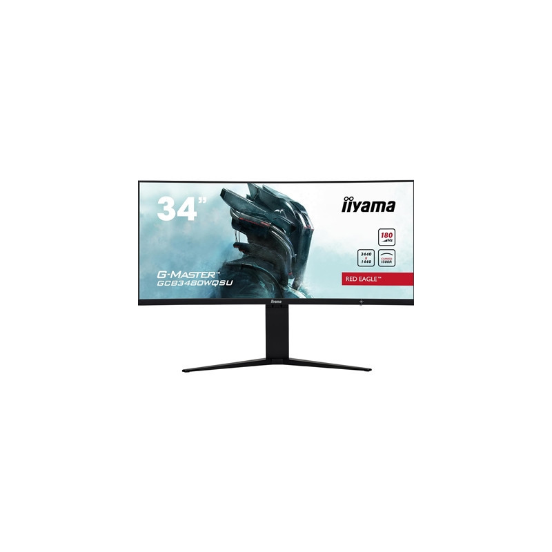 iiyama G-Master GCB3480WQSU-B1 34 Inch Red Eagle Ultra Wide Curved Gaming Monitor  Black  3440x1440  0.4ms  180hz  FreeSync  HDM