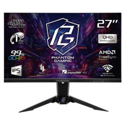 ASRock Phantom Gaming PG27QFW2A 27 Inch QHD (2560 x 1440) IPS Gaming Monitor  400Hz 1ms (MPRT) Response Time  2 x HDMI 2.0  1 x 