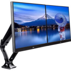 iiyama DS3002C-B1 Dual Gas Spring Monitor Arm  Desk Mount  Fits 2 x 27 Inch Flat Screens  Tilt  Swivel  Height  Rotation