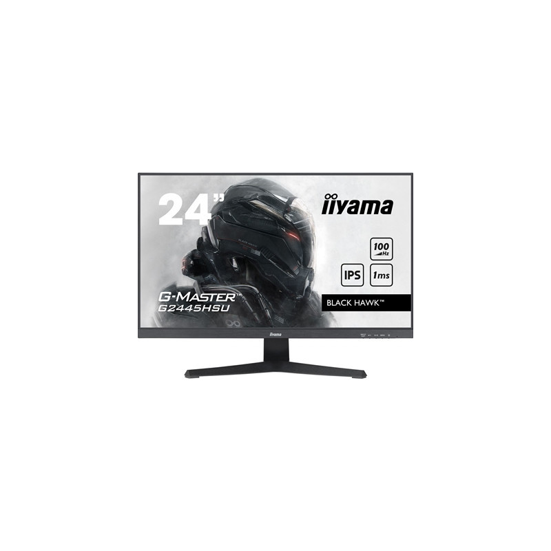 iiyama G-MASTER G2445HSU-B1 24 inch IPS Monitor  Full HD  1ms  HDMI  DisplayPort  HDCP  USB Hubx2  Freesync  100Hz  Speakers  Bl