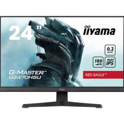 iiyama G-Master Red Eagle 24 Inch Gaming Monitor G2470HSU-B6  Full HD  180Hz  0.2ms  FreeSync  HDMI  Display Port  USB Hub  Spea