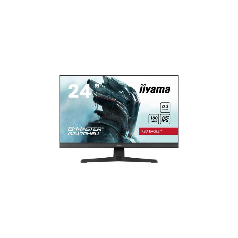 iiyama G-Master Red Eagle 24 Inch Gaming Monitor G2470HSU-B6  Full HD  180Hz  0.2ms  FreeSync  HDMI  Display Port  USB Hub  Spea