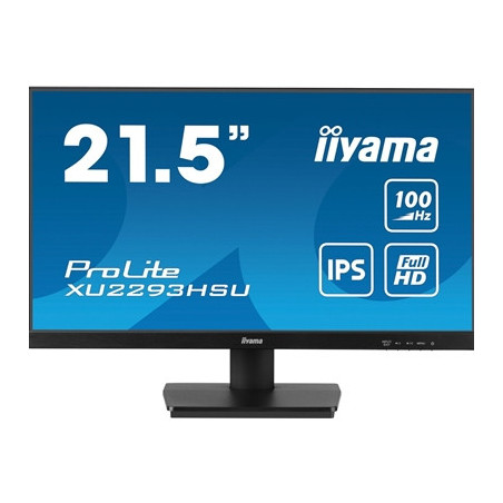 iiyama Prolite XU2293HSU-B6 22 inch IPS Monitor  Full HD  1ms  HDMI  Display Port  100Hz  Speakers  Black  Internal PSU  VESA