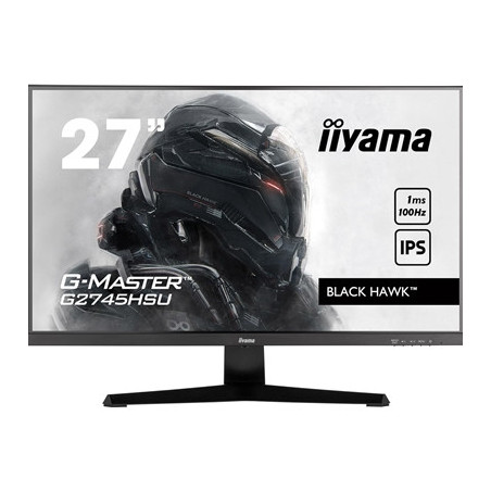iiyama G-MASTER G2745HSU-B1 27 inch IPS Monitor  Full HD  1ms  HDMI  DisplayPort  USB Hub  Freesync  100Hz  Speakers  Black  Int