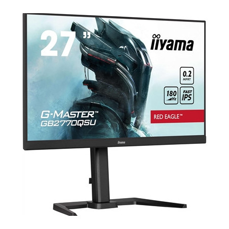 iiyama G-Master GB2770QSU-B6 Red Eagle 27 Inch Gaming Monitor  Black  WQHD  IPS  180Hz  0.2ms  FreeSync  HDMI  Display Port  USB