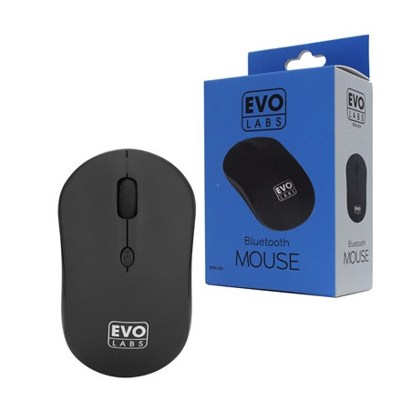 Evo Labs BTM-001 Bluetooth Mouse  800 DPI Optical Tracking  Full Size  3 Button with Scroll Wheel  Ambidextrous Design  Matte Bl