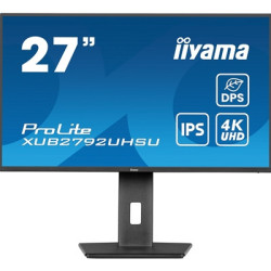 iiyama Prolite XUB2792UHSU-B6 27 inch IPS Monitor  4K  4ms  HDMI  DisplayPort  USB Hub  60Hz  Speakers  Black  Internal PSU  VES