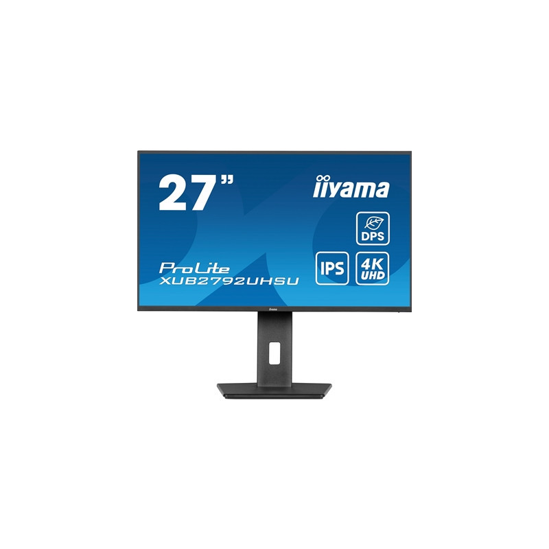 iiyama Prolite XUB2792UHSU-B6 27 inch IPS Monitor  4K  4ms  HDMI  DisplayPort  USB Hub  60Hz  Speakers  Black  Internal PSU  VES