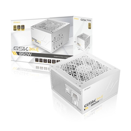 Antec GSK ATX3.1 850W Power Supply  White 80 PLUS Gold  Full Modular  PCIe 5.1  JP Capacitors  Silent FDB Fan  CircuitShield Pro