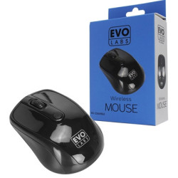 Evo Labs MO-234WBLK Wireless Mouse  2.4GHz with USB Mini Receiver  800 DPI Optical Tracking  Ambidextrous Design for PC / Mac / 