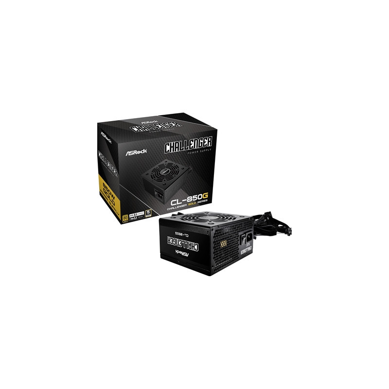 ASRock CL-850G 850W ATX Power Supply Unit  80 PLUS GOLD Certified  120mm Golf-Blade Fan  High Efficiency PSU