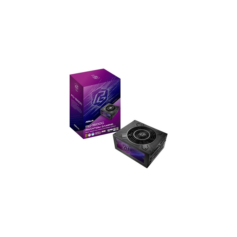 ASRock Phantom Gaming PG-1000G 1000W ATX Power Supply Unit  80 Plus Gold Certified  120mm Silent Cooling Fan  High Efficiency PS