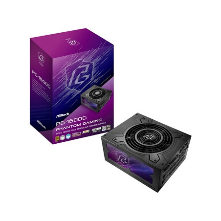 ASRock Phantom Gaming PG-1000G 1000W ATX Power Supply Unit  80 Plus Gold Certified  120mm Silent Cooling Fan  High Efficiency PS