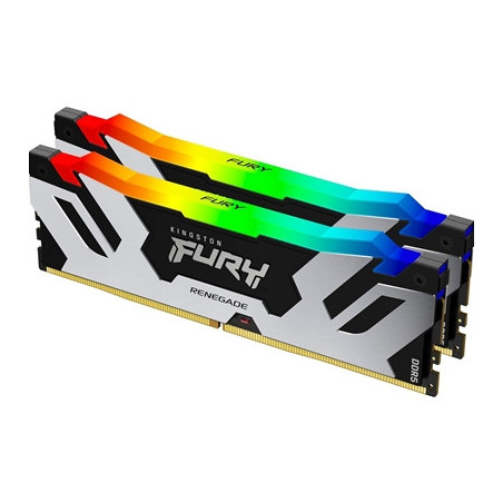 Kingston FURY Renegade KF564C32RSAK2-64 64GB (2x 32GB) DIMM System Memory  6400MHz  DDR5  CL32  Silver  RGB  Intel XMP