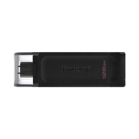Kingston DT70/128GB DataTraveler 128GB USB Flash Drive  USB 3.2   USB-C  Gen1  80MB/s  Cap Design  Black  Retail.