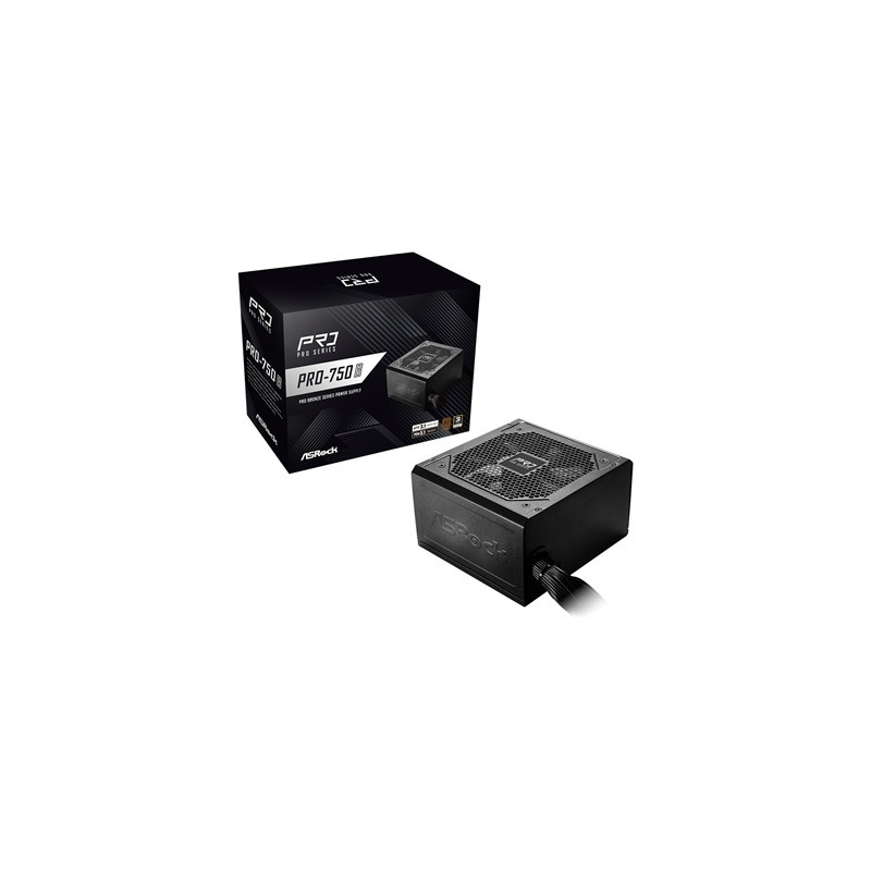 ASRock PRO-750B 750W ATX Power Supply Unit  80 Plus Bronze Certified  120mm Silent Cooling Fan  High Efficiency PSU